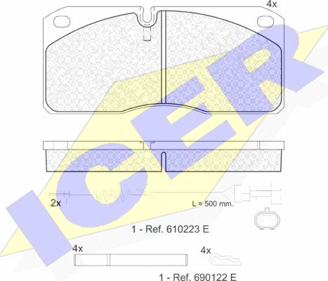 Icer 151078-111 - Kit de plaquettes de frein, frein à disque cwaw.fr