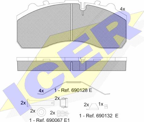 Icer 151194-066 - Kit de plaquettes de frein, frein à disque cwaw.fr