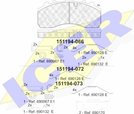 Icer 151194 - Kit de plaquettes de frein, frein à disque cwaw.fr