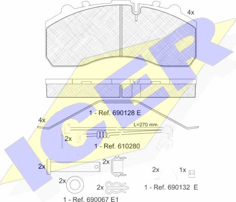 Icer 151194-118 - Kit de plaquettes de frein, frein à disque cwaw.fr