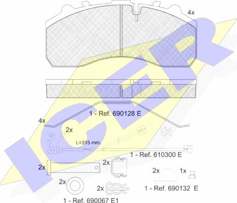 Icer 151194-117 - Kit de plaquettes de frein, frein à disque cwaw.fr