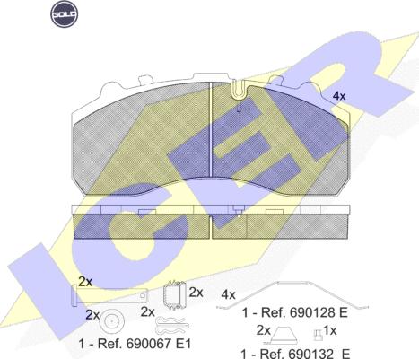 Icer 151194 G - Kit de plaquettes de frein, frein à disque cwaw.fr