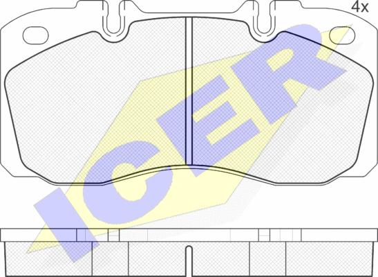 Icer 151161 - Kit de plaquettes de frein, frein à disque cwaw.fr