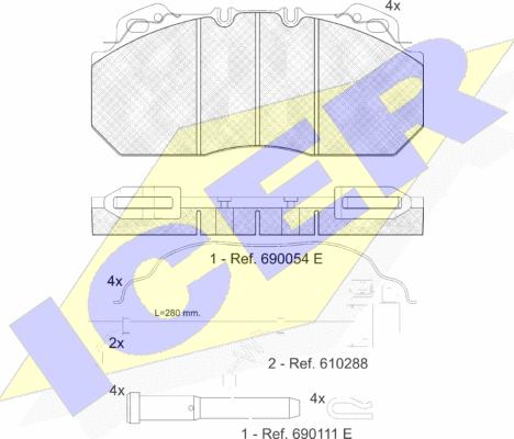 Icer 151163-119 - Kit de plaquettes de frein, frein à disque cwaw.fr