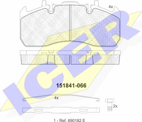 Icer 151841 - Kit de plaquettes de frein, frein à disque cwaw.fr