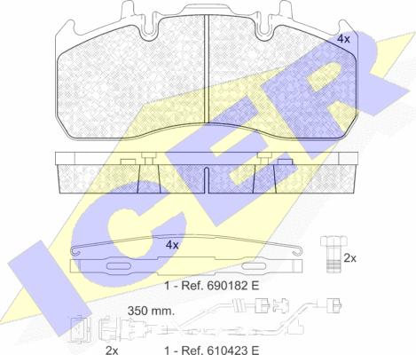 Icer 151841-122 - Kit de plaquettes de frein, frein à disque cwaw.fr