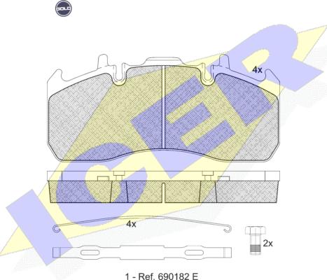 Icer 151841 G - Kit de plaquettes de frein, frein à disque cwaw.fr