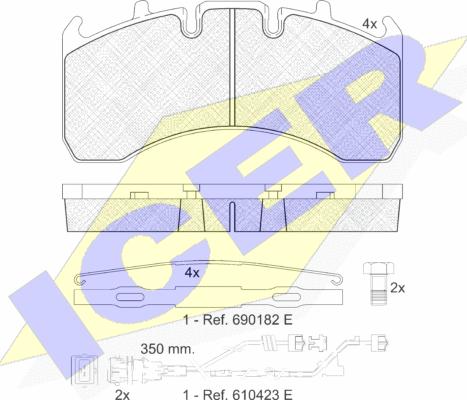 Icer 151842-122 - Kit de plaquettes de frein, frein à disque cwaw.fr