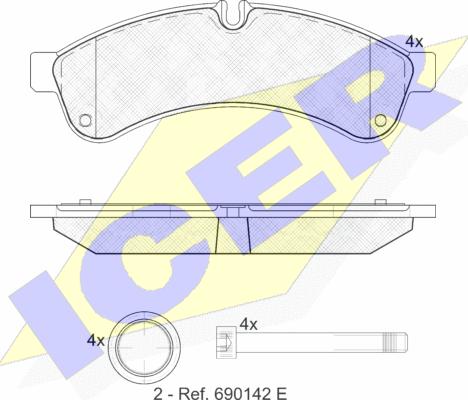 Icer 151880 - Kit de plaquettes de frein, frein à disque cwaw.fr