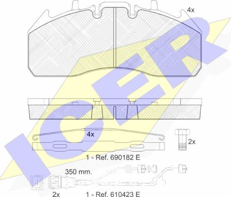 Icer 151831-122 - Kit de plaquettes de frein, frein à disque cwaw.fr