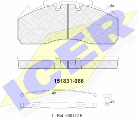 Icer 151831 - Kit de plaquettes de frein, frein à disque cwaw.fr