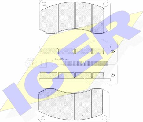 Icer 151244 - Kit de plaquettes de frein, frein à disque cwaw.fr