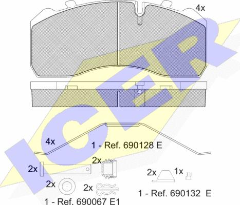 Icer 151254-066 - Kit de plaquettes de frein, frein à disque cwaw.fr