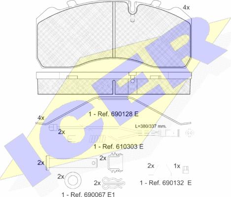 Icer 151254-120 - Kit de plaquettes de frein, frein à disque cwaw.fr