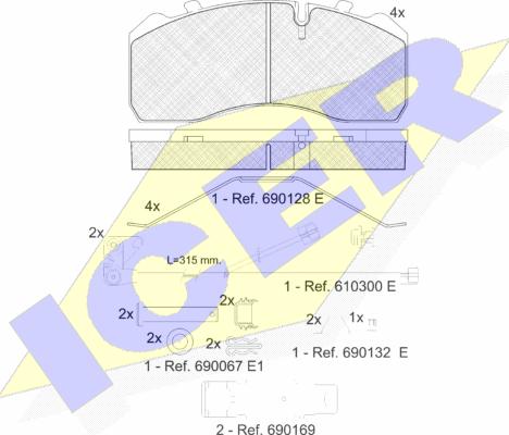 Icer 151254-217 - Kit de plaquettes de frein, frein à disque cwaw.fr