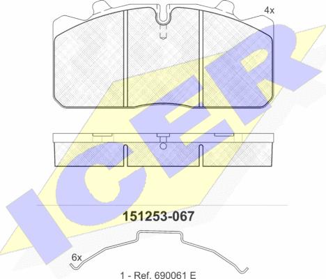 Icer 151253 - Kit de plaquettes de frein, frein à disque cwaw.fr