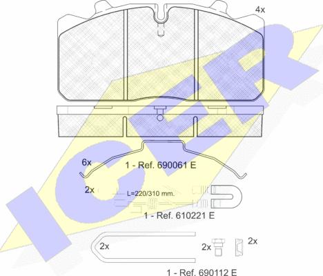 Icer 151253-113 - Kit de plaquettes de frein, frein à disque cwaw.fr