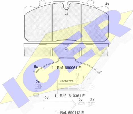 Icer 151253-124 - Kit de plaquettes de frein, frein à disque cwaw.fr