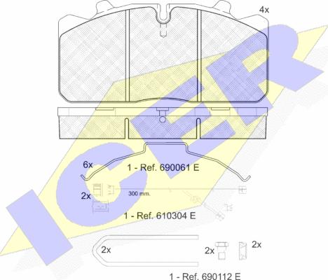 Icer 151253-122 - Kit de plaquettes de frein, frein à disque cwaw.fr