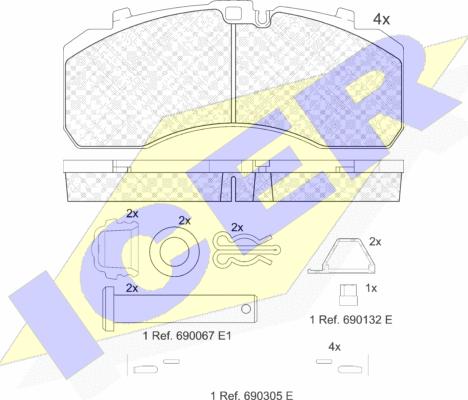 Icer 152091-066 - Kit de plaquettes de frein, frein à disque cwaw.fr