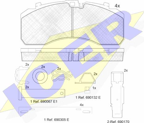 Icer 152091-073 - Kit de plaquettes de frein, frein à disque cwaw.fr