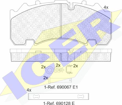 Icer 152155-066 - Kit de plaquettes de frein, frein à disque cwaw.fr