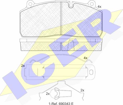 Icer 152150-066 - Kit de plaquettes de frein, frein à disque cwaw.fr