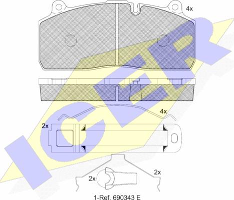 Icer 152150-208 - Kit de plaquettes de frein, frein à disque cwaw.fr