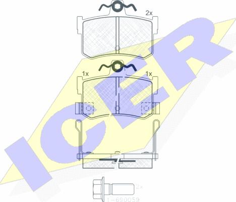 Icer 180995-701 - Kit de plaquettes de frein, frein à disque cwaw.fr