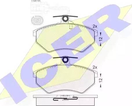 Icer 180996 - Kit de plaquettes de frein, frein à disque cwaw.fr