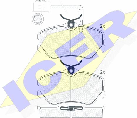 Icer 180949 - Kit de plaquettes de frein, frein à disque cwaw.fr