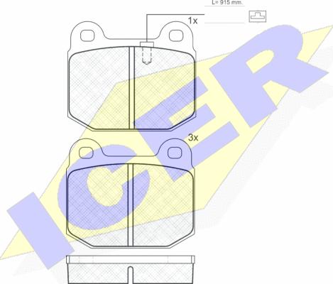 Icer 180946 - Kit de plaquettes de frein, frein à disque cwaw.fr