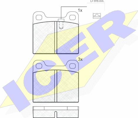 Icer 180947 - Kit de plaquettes de frein, frein à disque cwaw.fr