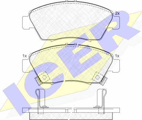 Icer 180959 - Kit de plaquettes de frein, frein à disque cwaw.fr