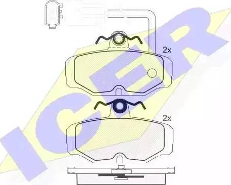 Icer 180956 - Kit de plaquettes de frein, frein à disque cwaw.fr