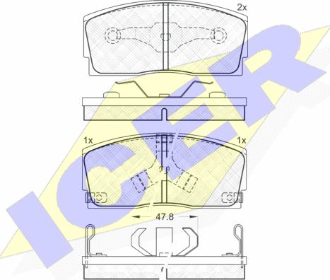 Icer 180951 - Kit de plaquettes de frein, frein à disque cwaw.fr