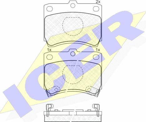 Icer 180969 - Kit de plaquettes de frein, frein à disque cwaw.fr