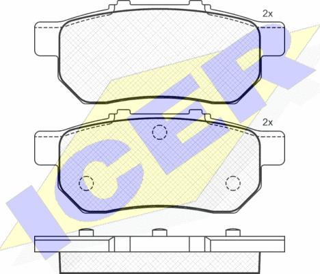 Icer 180960 - Kit de plaquettes de frein, frein à disque cwaw.fr