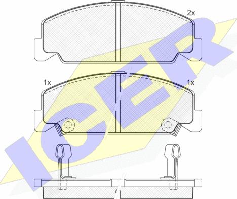 Icer 180961 - Kit de plaquettes de frein, frein à disque cwaw.fr