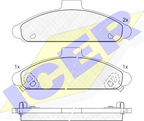 Icer 180963 - Kit de plaquettes de frein, frein à disque cwaw.fr