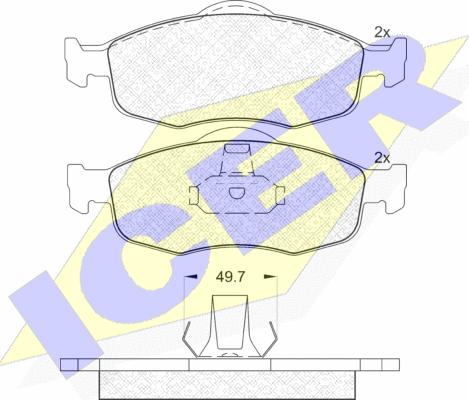 Icer 180916 - Kit de plaquettes de frein, frein à disque cwaw.fr