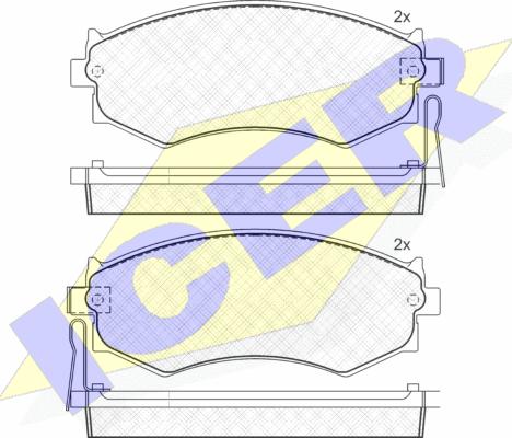 Icer 180986 - Kit de plaquettes de frein, frein à disque cwaw.fr