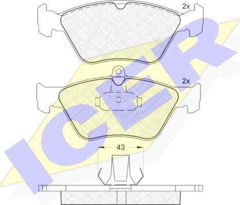 Icer 180988 - Kit de plaquettes de frein, frein à disque cwaw.fr