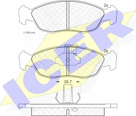 Icer 180932 - Kit de plaquettes de frein, frein à disque cwaw.fr