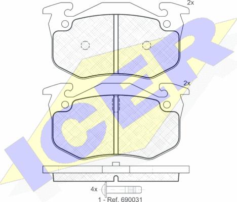 Icer 180929 - Kit de plaquettes de frein, frein à disque cwaw.fr