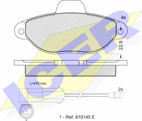 Icer 180924 - Kit de plaquettes de frein, frein à disque cwaw.fr