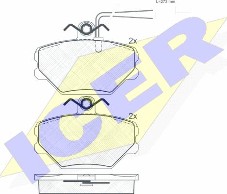 Icer 180928 - Kit de plaquettes de frein, frein à disque cwaw.fr