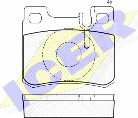 Icer 180974 - Kit de plaquettes de frein, frein à disque cwaw.fr