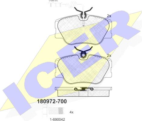 Icer 180972-700 - Kit de plaquettes de frein, frein à disque cwaw.fr