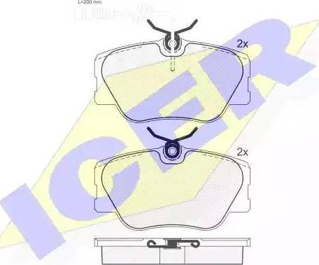 Icer 180972 - Kit de plaquettes de frein, frein à disque cwaw.fr